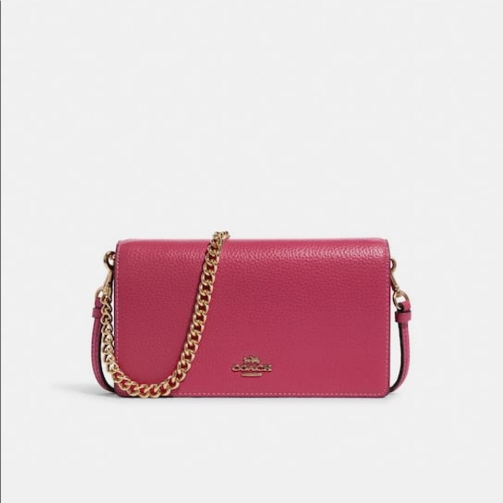 COACH Anna Fold Over Clutch W Crossbody Chain